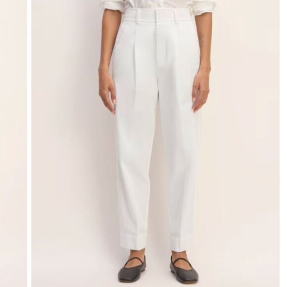 Everlane The Draper Tapered Pant in Buttersmooth White Size 14 - Picture 1 of 13